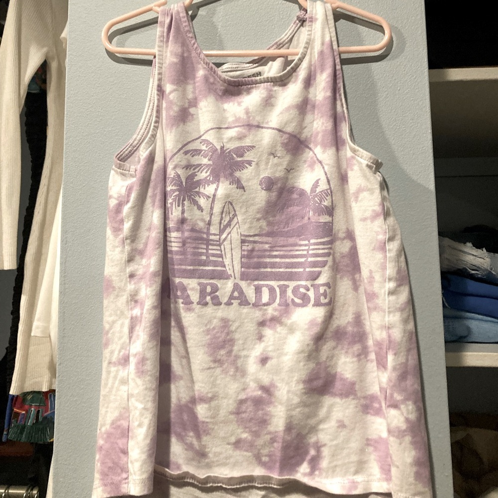 Purple and white 10-12 year old girls ting top